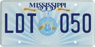 MS license plate LDT050