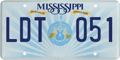 MS license plate LDT051