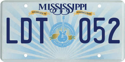 MS license plate LDT052