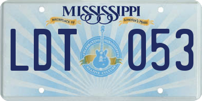 MS license plate LDT053