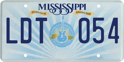 MS license plate LDT054