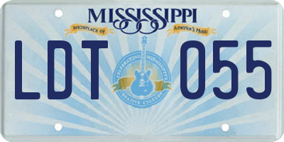 MS license plate LDT055