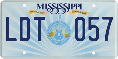 MS license plate LDT057