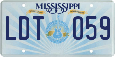 MS license plate LDT059
