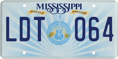 MS license plate LDT064