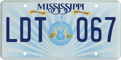 MS license plate LDT067