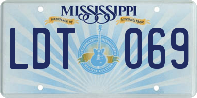 MS license plate LDT069