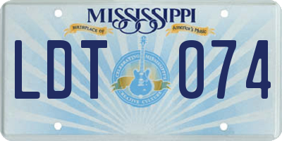 MS license plate LDT074