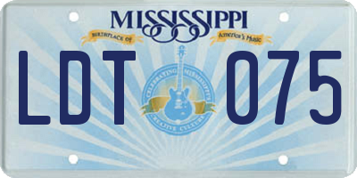 MS license plate LDT075