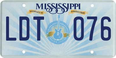 MS license plate LDT076