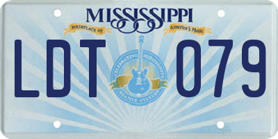 MS license plate LDT079