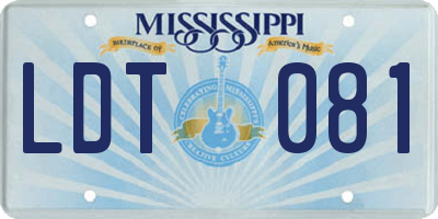MS license plate LDT081