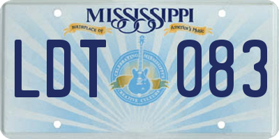 MS license plate LDT083