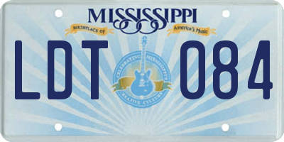 MS license plate LDT084