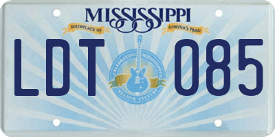 MS license plate LDT085