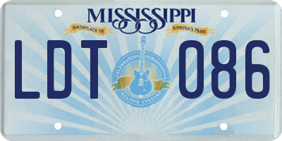MS license plate LDT086