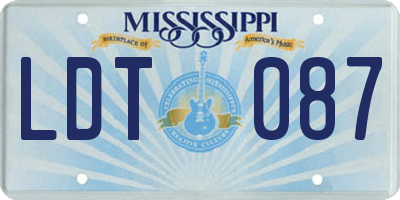 MS license plate LDT087