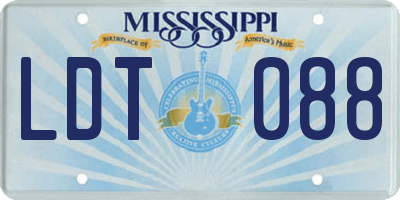 MS license plate LDT088