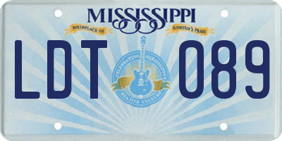 MS license plate LDT089