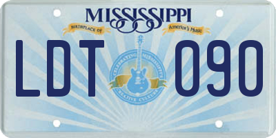 MS license plate LDT090