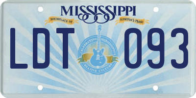 MS license plate LDT093