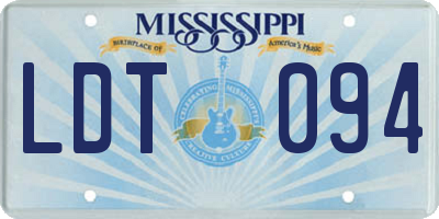 MS license plate LDT094