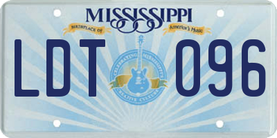 MS license plate LDT096