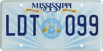 MS license plate LDT099