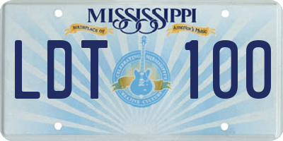 MS license plate LDT100