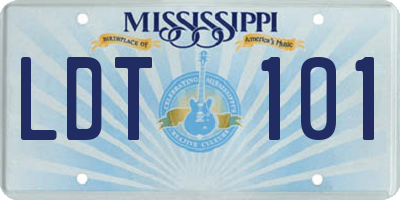 MS license plate LDT101