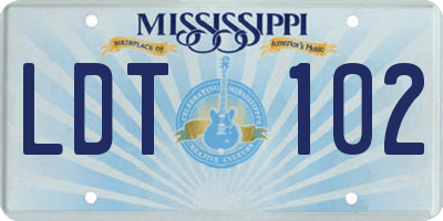 MS license plate LDT102