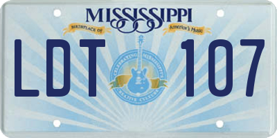 MS license plate LDT107