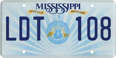MS license plate LDT108