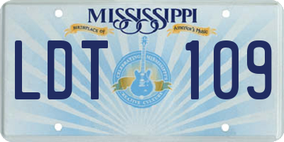 MS license plate LDT109