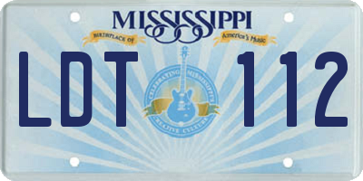 MS license plate LDT112