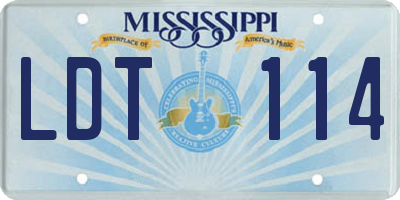 MS license plate LDT114