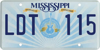 MS license plate LDT115