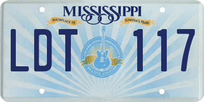 MS license plate LDT117