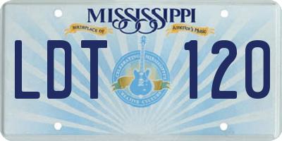 MS license plate LDT120