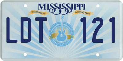 MS license plate LDT121