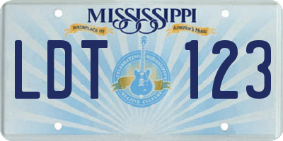 MS license plate LDT123