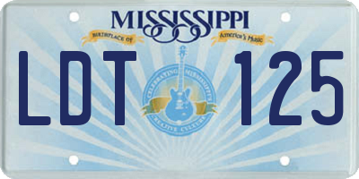 MS license plate LDT125