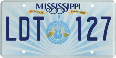 MS license plate LDT127