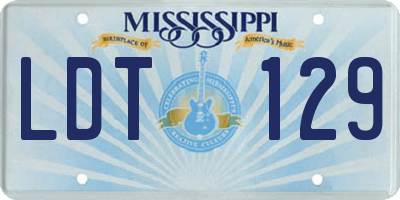 MS license plate LDT129