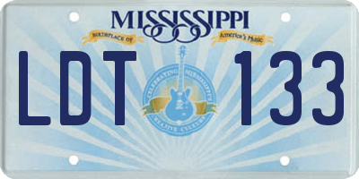 MS license plate LDT133