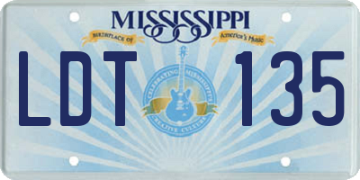 MS license plate LDT135