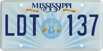 MS license plate LDT137