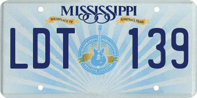 MS license plate LDT139