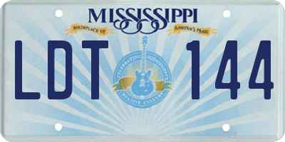 MS license plate LDT144