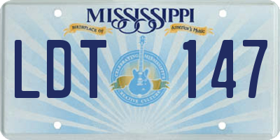 MS license plate LDT147